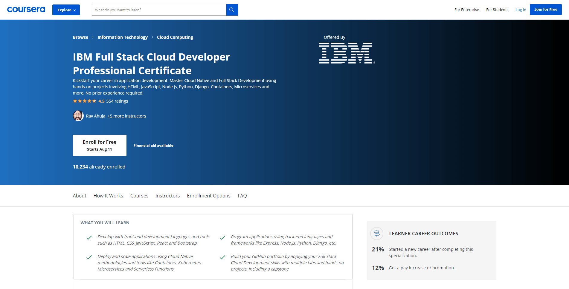 coursera_ibm full stack cloud developer certificate